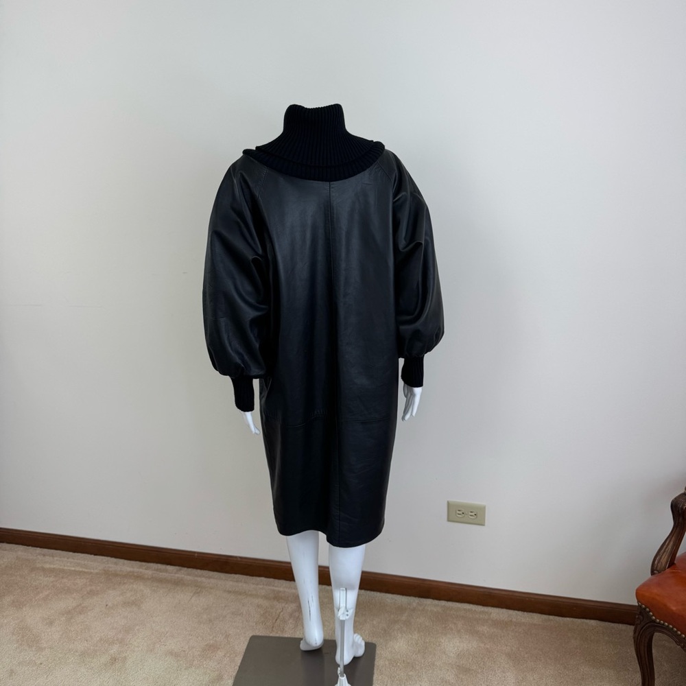 Jean Paul Gaultier Genuine Leather Dress Black Femme Midi L - Picture 9 of 15